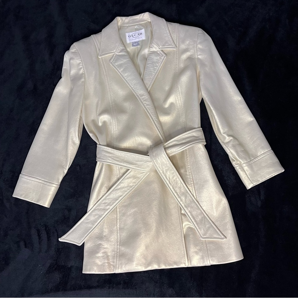 Vintage Oscar de la Renta Leather Jacket - Picture 3 of 11